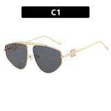 Single beam irregular sunglasses, metal toad hollow sunglasses, European and American UV resistant sunglasses, concave design for women - V.I.P Digital Presence