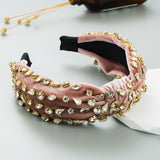 Exaggerated Fashion Hair Bands Female Corduroy Temperament Sweet Hair Ornaments Wide Side Knotted With Diamonds Headband - V.I.P Digital Presence