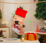 Christmas Decoration Linen Red Bordered Old Man Snowman Christmas Socks Christmas Gift Bag Candy Socks - V.I.P Digital Presence