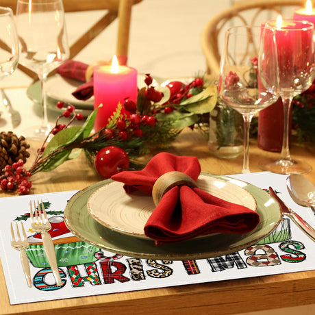 Cake linen placemat Christmas kitchen restaurant decoration insulation mat printed snowman table mat - V.I.P Digital Presence