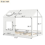 Twin Size House Bed with Roof and Window - White - V.I.P Digital Presence