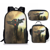 New 3PC-SET Skibidi Toilet Man Backpack Custom Game Peripheral Schoolbags For Primary Secondary School Teenage - V.I.P Digital Presence