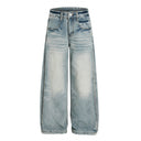 Punk Washed Gradient Wave Pattern Denim Pants Men's Loose Wide Leg Long Trousers Vibe Trendy Distressed Straight Leg Jeans - V.I.P Digital Presence