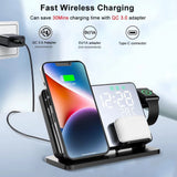 15W Four in One Wireless Charging Clock LED Digital Display Alarm Clock Temperature Display Wireless Charging - V.I.P Digital Presence