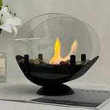 Small outdoor alcohol fireplace lamp indoor real fire heating atmosphere desktop rotating flame circular fireplace - V.I.P Digital Presence