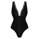 V-neck hollow sexy one-piece swimsuit women's set - V.I.P Digital Presence