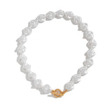 Fashionable irregular shaped pearl necklace, light luxury style, metallic feeling, collarbone chain set - V.I.P Digital Presence