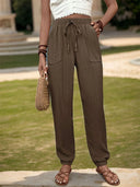 Perfee Textured High Waist Joggers - V.I.P Digital Presence