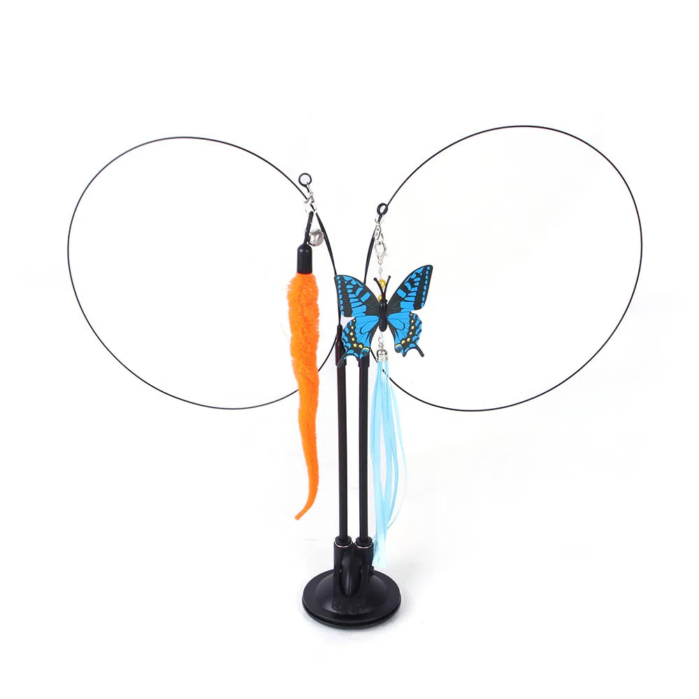Suction cup cat toy stick that can be attached and held with steel wire multi head interchangeable cat toy and pet supplies - V.I.P Digital Presence