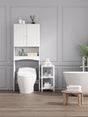 Home Bathroom Shelf Over-The-Toilet, Bathroom SpaceSaver, Bathroom Storage Cabinet Organizer,White - V.I.P Digital Presence