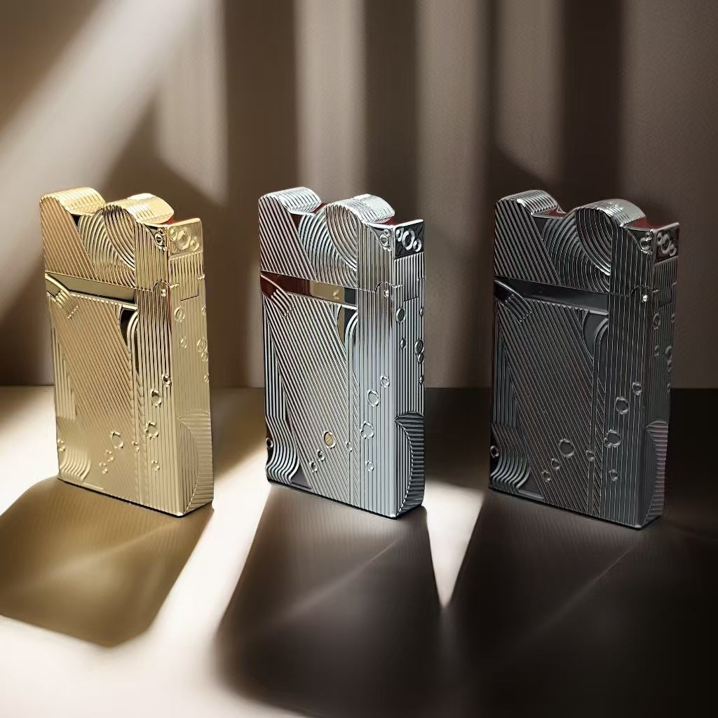 Gold Sleep Mermaid Pattern Vintage Lighter Cigarette Smoking Kerosene Lighters Classic Sound Metal Lighters Fire Men - V.I.P Digital Presence