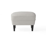 Modern light grey fabric club chair and Ottoman set, stylish cushioned armchair, paired with Ottoman style - V.I.P Digital Presence