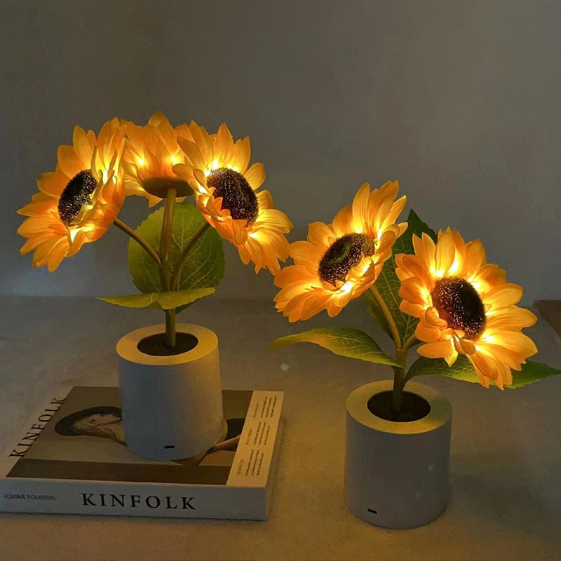 Rechargeable Sunflower LED Simulation Night Light Room Bedhead Decoration Atmosphere Light Birthday Gift for Girls - V.I.P Digital Presence