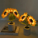 Rechargeable Sunflower LED Simulation Night Light Room Bedhead Decoration Atmosphere Light Birthday Gift for Girls - V.I.P Digital Presence