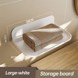 New Foldable Punch - Free Wall - mounted Plastic Floating Shelf for Bathroom and Toilet, Ideal for Towel and Clothes Storage - V.I.P Digital Presence
