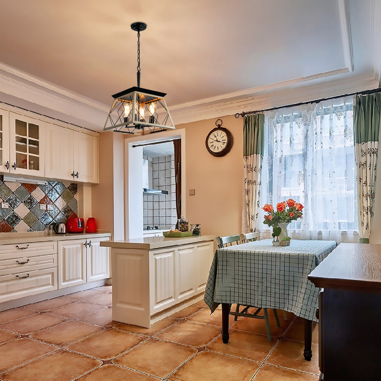 4-Light Farmhouse Chandeliers For Dining Room (No Bulbs) - V.I.P Digital Presence