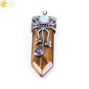 CSJA Vintage Large Natural Stone Sword-Shaped Pendant Jewelry Striped Crystal Agate Tiger Eye Jewelry Pendant Without Chain - V.I.P Digital Presence