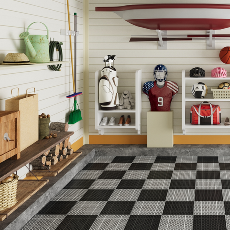 12 x 12 inch gray interlocking deck tiles, plastic waterproof, weighing up to 6613 pounds, with a rose pattern pack of 12 - V.I.P Digital Presence