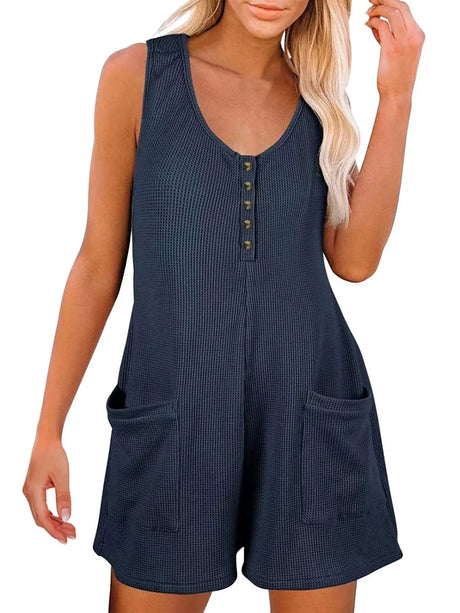 Pocketed Scoop Neck Sleeveless Romper - V.I.P Digital Presence