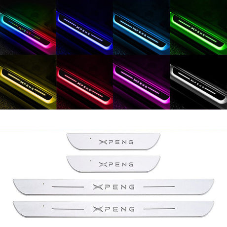 Acrylic Universal Car Led Welcome Pedal Light Led Moving Door Scuff Led Door Sill Scuff Plate car logo  4PCS Set - V.I.P Digital Presence