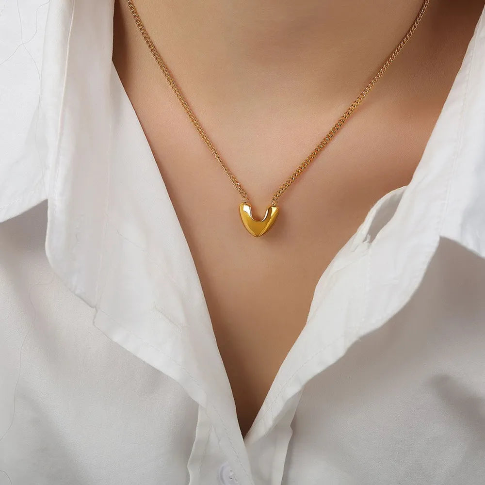 Gold-Plated Heart Pendant Necklace - V.I.P Digital Presence