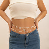 Summer beach rice bead double-layer waist chain waist chain ethnic style elastic bead waist accessory - V.I.P Digital Presence