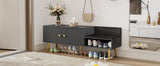Modern Shoe Storage Bench with Hidden Storage and Upholstered Cushions for Bedside, Living Room and Entryway (Gray) - V.I.P Digital Presence