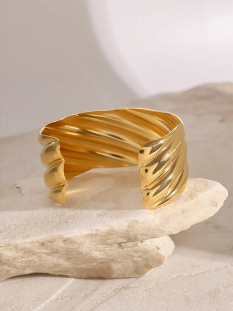 18K Gold-Plated Stainless Steel Open Ring - V.I.P Digital Presence
