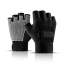 Guantes deportivos de levantamiento de pesas para hombres y mujeres, guantes de medio dedo antideslizantes con absorción de impactos para entrenamiento de ciclismo al aire libre