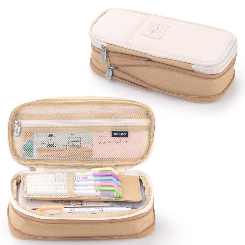 Macaron color block can transform into a large capacity upgraded pencil case stationery - V.I.P Digital Presence