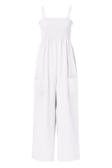 Smocked Spaghetti Strap Wide Leg Jumpsuit - V.I.P Digital Presence