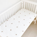 Sábana ajustable para bebé de algodón puro más sábanas de algodón en estilo japonés y coreano, sábanas acolchadas bordadas para recién nacidos, colchón infantil de otoño e invierno