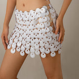 exy suspender hollow sequin skirt, nightclub trendy women's thin half skirt, body chain - V.I.P Digital Presence