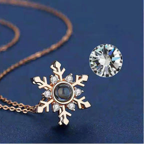 100 Languages I Love You Projection Snowflake Pendant Necklace Valentine's Day Girlfriend Gift - V.I.P Digital Presence