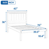 Platform Bed Frame with Headboard, Wood Slat Support, No Box Spring Needed Twin  Espresso