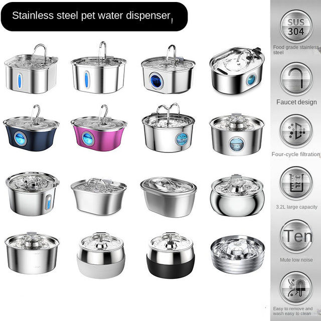 Stainless Steel Smart Pet Water Dispenser with Automatic Circulation and Filtration, Large Capacity Feeder for Cats and Dogs - V.I.P Digital Presence