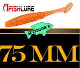 AFISHLURE 6 piezas/lote T Tail Soft Worm 3,2 g 75 mm Paddle wobbler señuelo de pesca para lubina cebo de pesca Grub Swimbait 