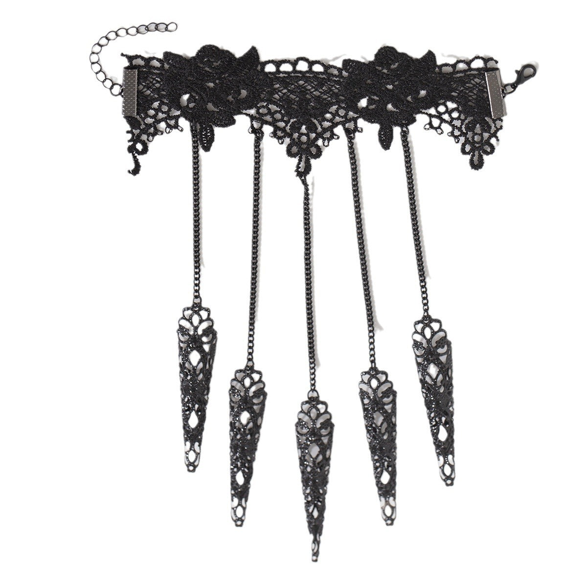 Sweet Cool Style Black Diamond Set Tassel Bracelet Halloween Lace Alloy Finger Bracelet for Women - V.I.P Digital Presence