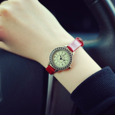 Ladies designer vintage leather women bracelet watches brown retro roma quartz woman clock fashion small female wristwatches - V.I.P Digital Presence