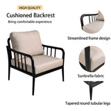 5PC Outdoor Aluminum Patio Furniture Modern Chat Sofa Conversation Set - V.I.P Digital Presence