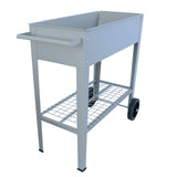 Aveyas mobile metal elevated garden bed cart, with legs, elevated flowerpot box with wheels (gray) - V.I.P Digital Presence