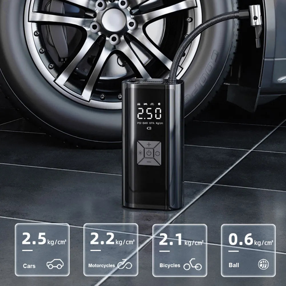 6000mAh Portable Car Air Compressor 12V 150PSI Electric Cordless Tire Inflator Pump for Motorcycle Bicycle Boat AUTO Tyre Balls - V.I.P Digital Presence
