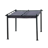 10x10 Ft Outdoor Patio Retractable Pergola With Canopy Sunshelter Pergola for Gardens,Terraces,Backyard,Gray - V.I.P Digital Presence