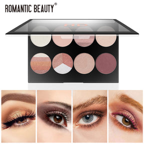 Romantic Beauty 8-Compartment Multi-Color Eyeshadow Pearl Matte Easy To Apply Finishing Eyeshadow Palette - V.I.P Digital Presence