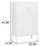 Steel storage cabinet, double door miscellaneous storage cabinet, 2 movable partitions white - V.I.P Digital Presence