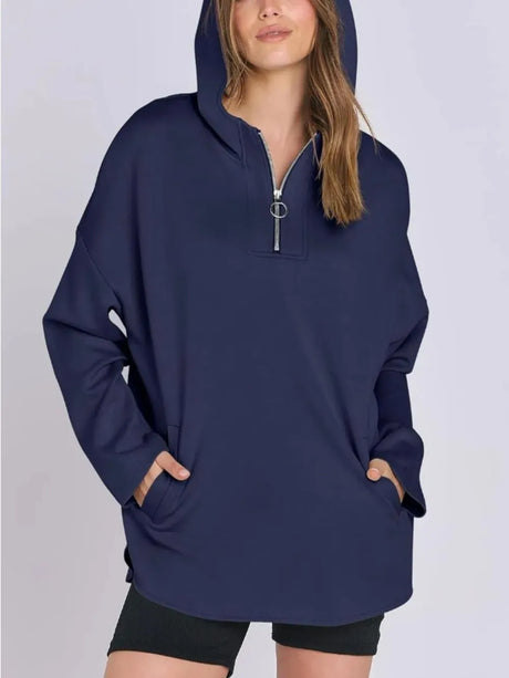 Quarter Zip Long Sleeve Hoodie - V.I.P Digital Presence