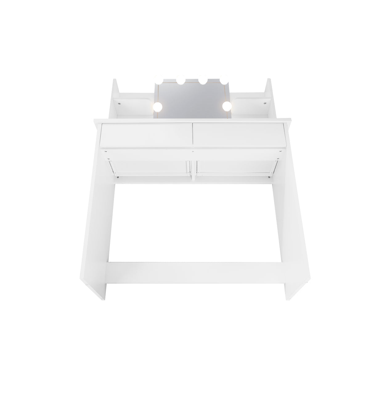 Makeup Vanity Desk With LED Lighted Mirror ,Dressing Table Set With 2 Large Drawers 10 LED Light ,White Color - V.I.P Digital Presence