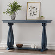 48-Inch Rustic Vintage Console Table --- Farmhouse Style Entryway Table with Open Shelf and Sturdy Construction (Navy) - V.I.P Digital Presence
