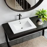 24 Inch Bathroom Ceramic Sink Basin, White - V.I.P Digital Presence