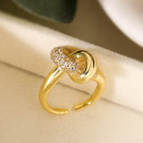 European and American luxury high-end ring for women, niche geometric opening ring, new - V.I.P Digital Presence